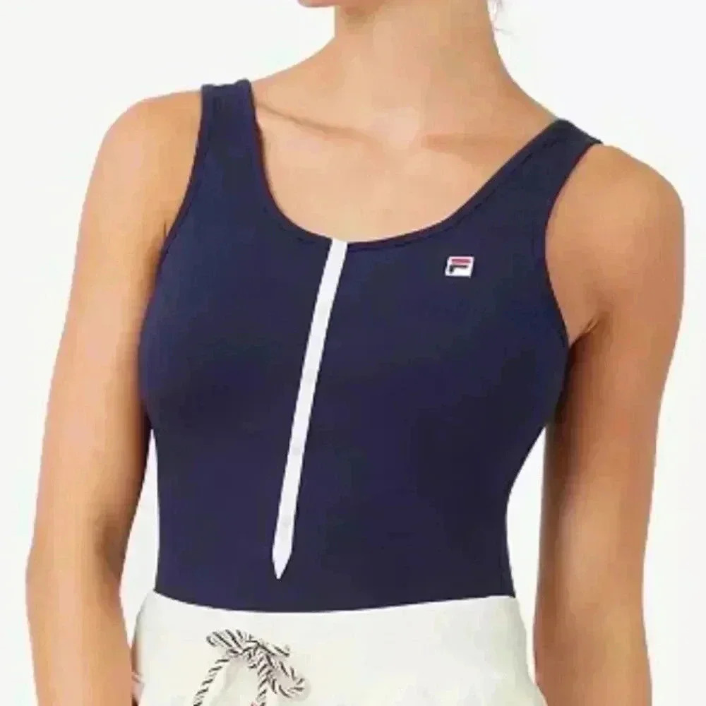 Fila Carlotta Navy Bodysuit. Size Med